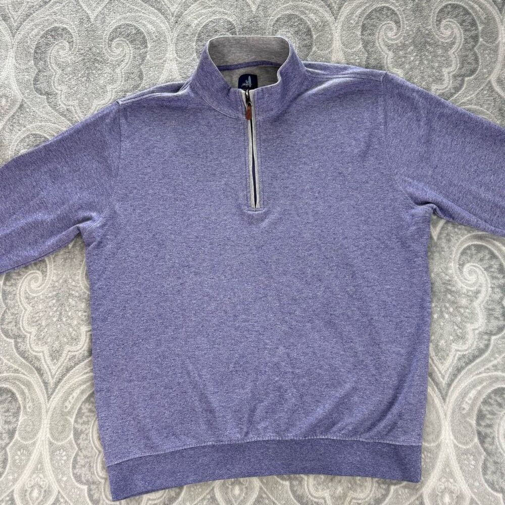 johnnie-O Sully Heathered Purple Zip-Up Sweater